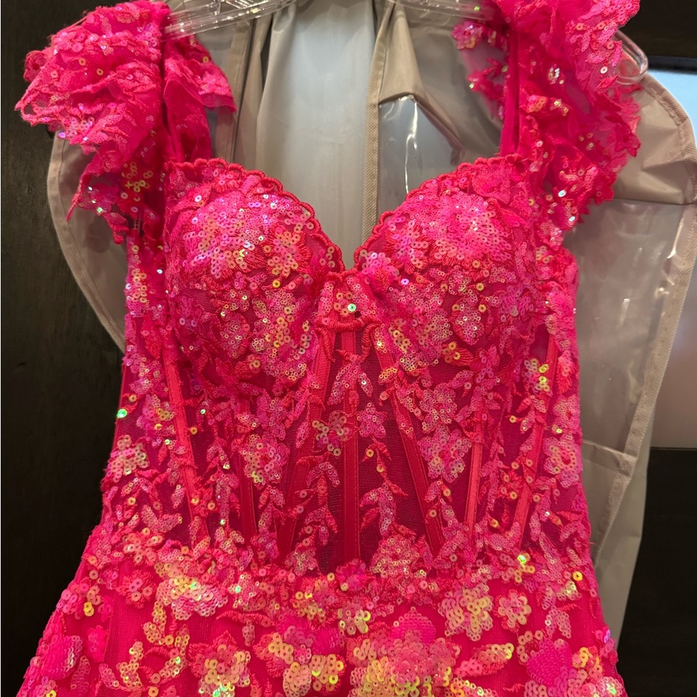 Sequin Lace Pink Dress